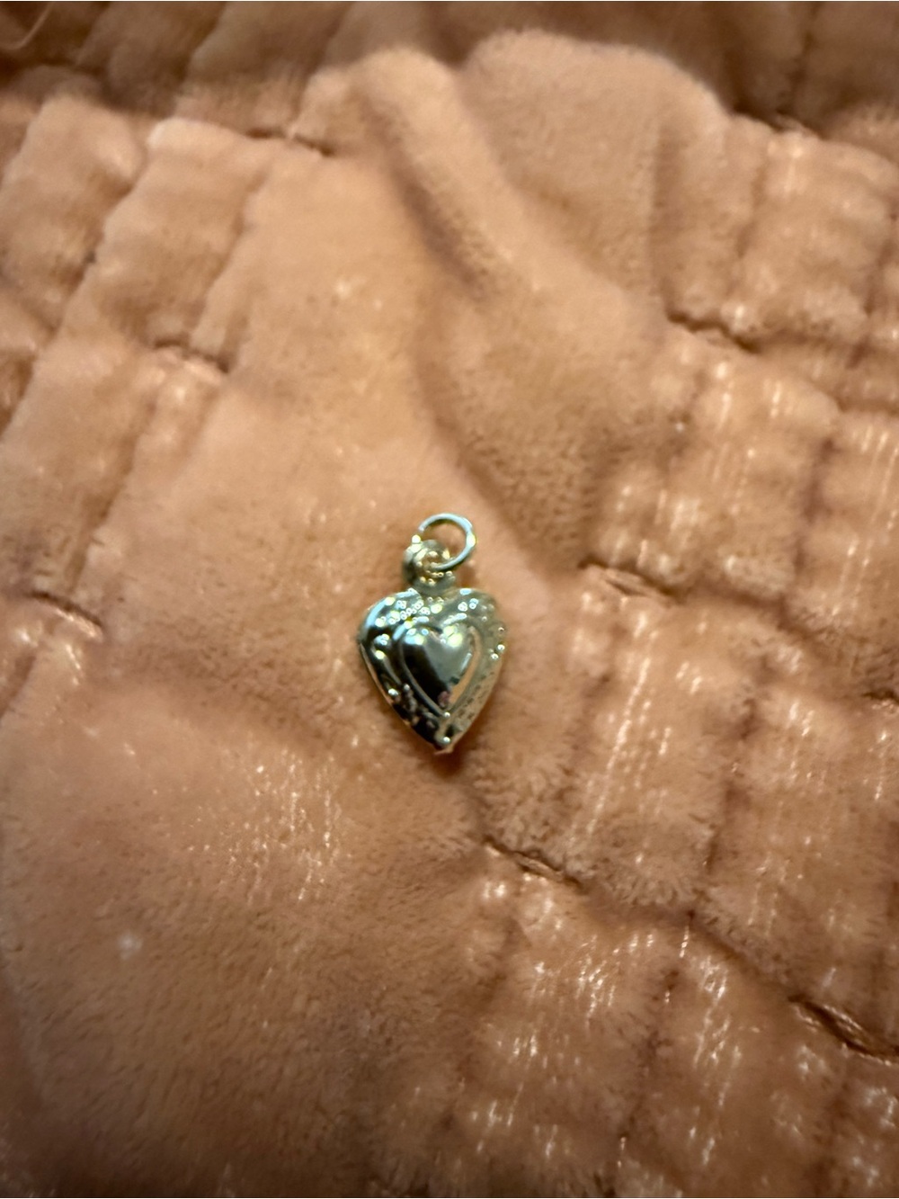 Gold Heart Charm Pendant - Pretty Bird